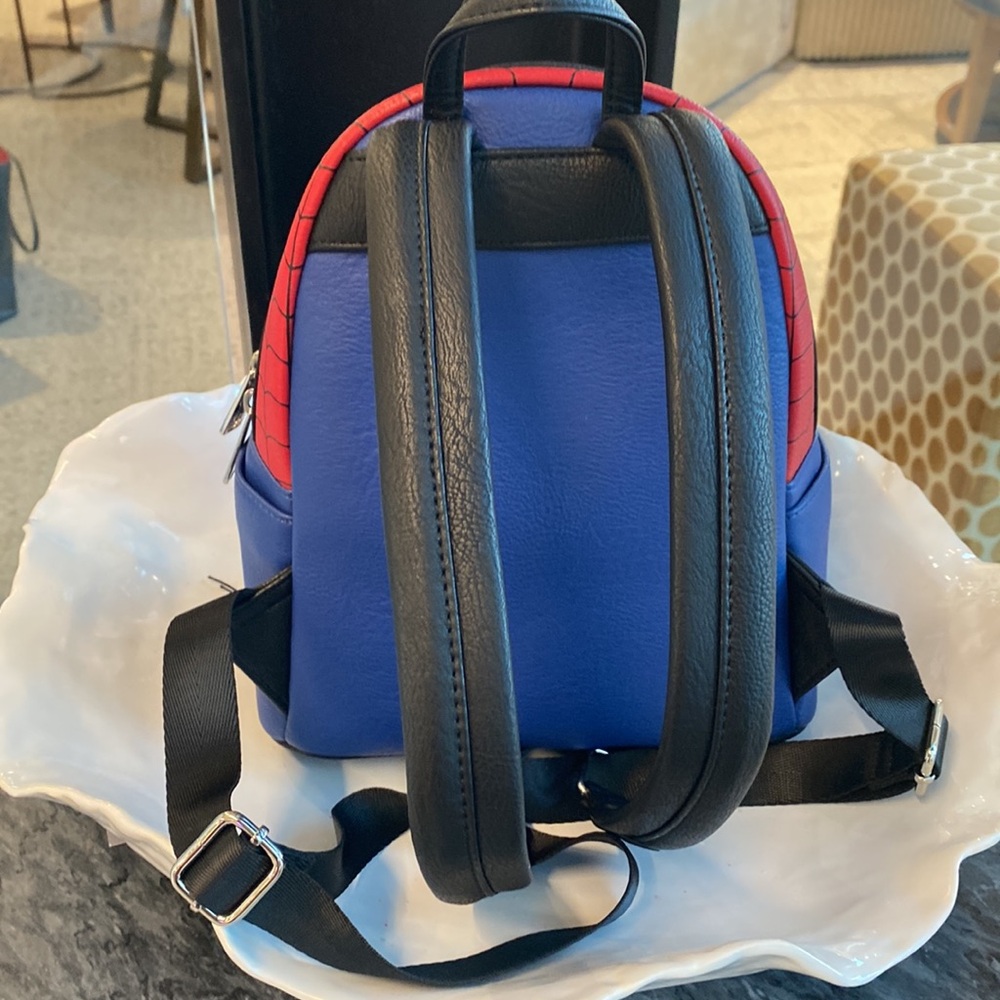 LOUNGEFLY Marvel Spider-Man Classic Mini  Leather Backpack - Picture 5 of 10